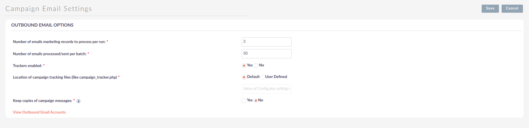 Campaign Email Settings