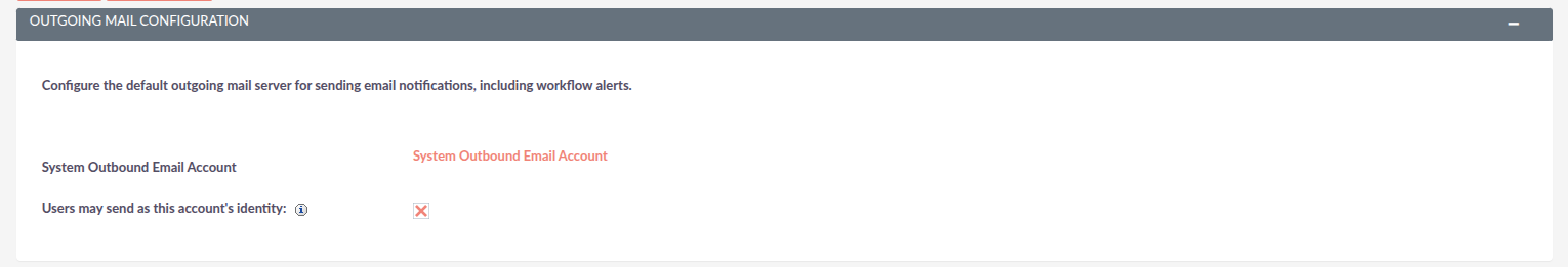 Outgoing Mail Configuration