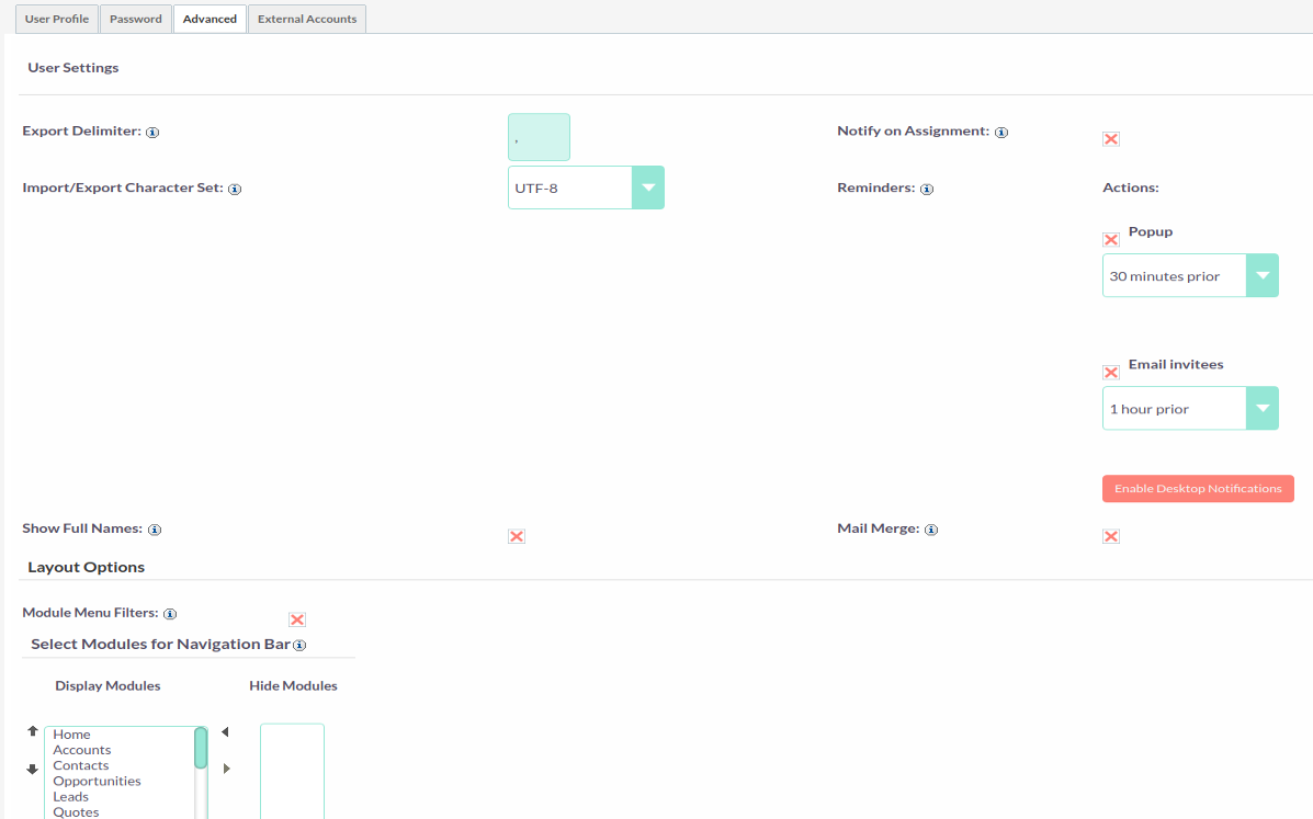 Advanced Tab 14Advanced tab