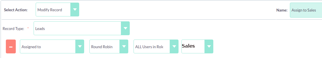 Actions 221Assign to sales action