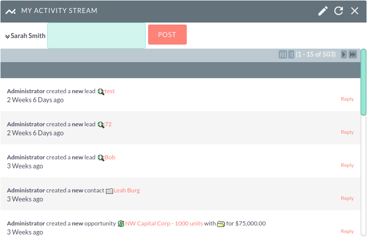 Activity stream 32Activity stream