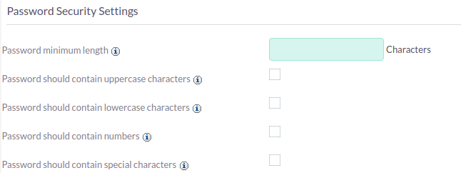 Password security settings PasswordSecuritySettings
