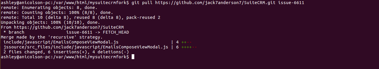 Получение и слияние удалённой ветки